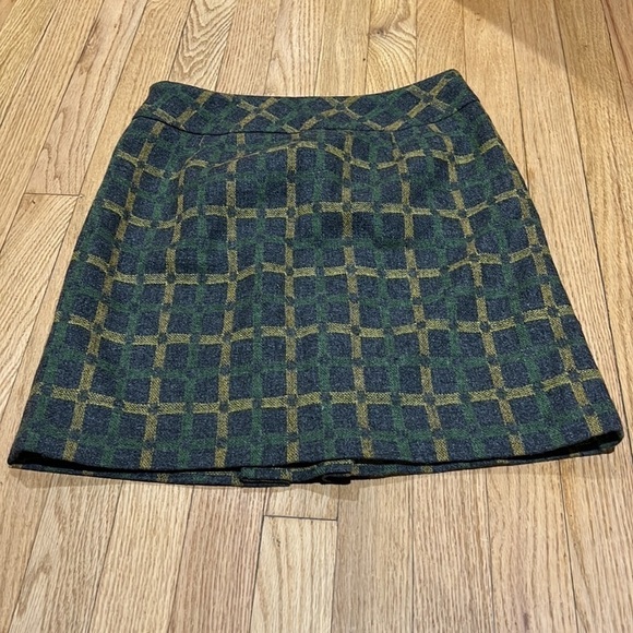 Ann Taylor Loft Wool Plaid A Line Skirt Size 2 Petite - Picture 3 of 5